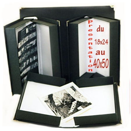 Boite d'archive Luxe Toilé noire 40x50 - Epaisseur 6 cm