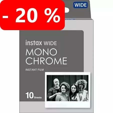 FUJIFILM INSTAX WIDE NOIR ET BLANC - 10 vues (P&eacute;remption 09-2024)